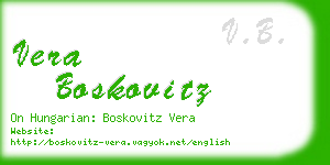 vera boskovitz business card